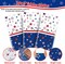 3Pcs Patriotic Tablecloth, 4th of july decorations with Red White Blue Star and Fireworks